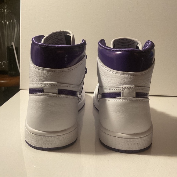 Nike Sneakers Air Jordan 1 White Purple High top Sz 9.5 New main image 6